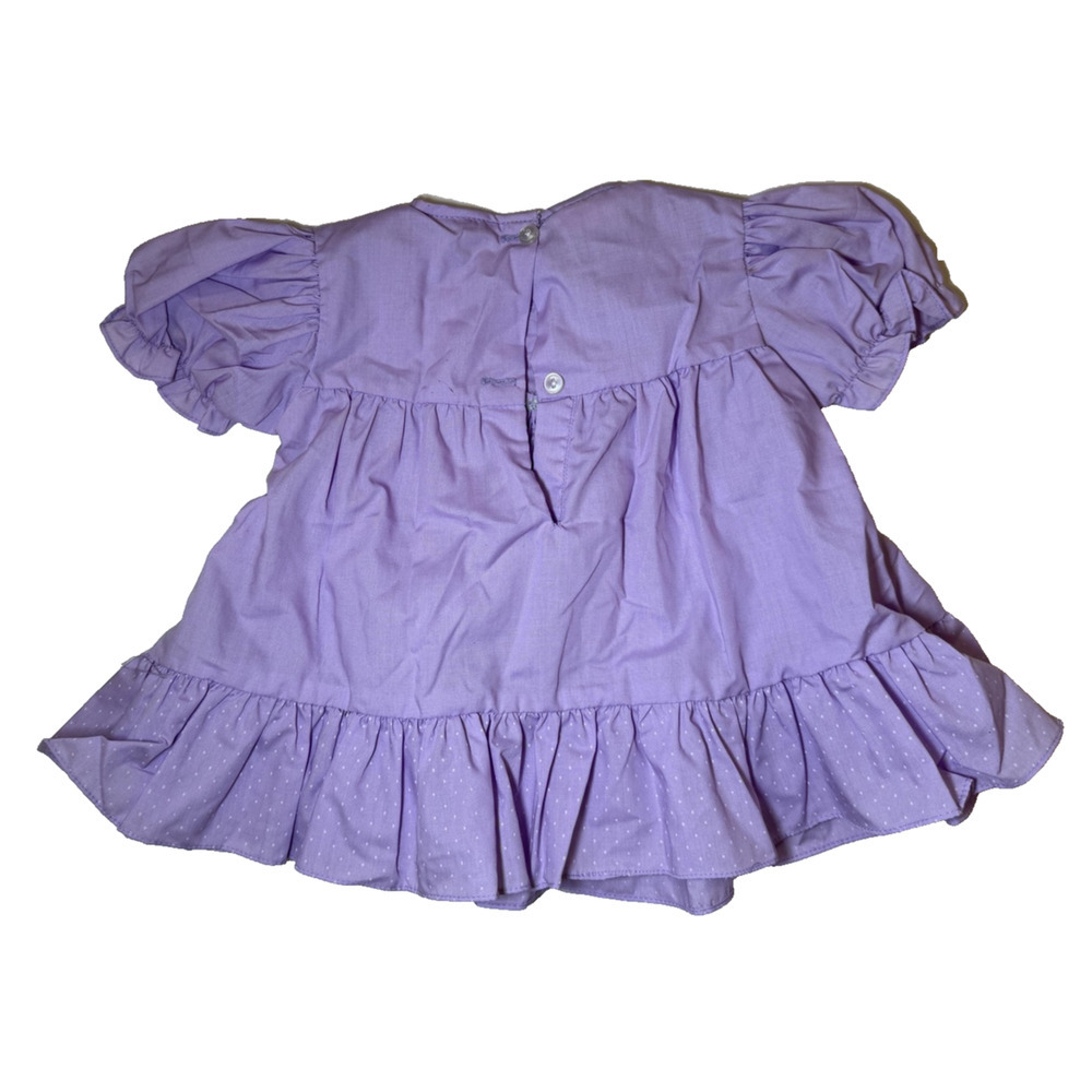 Vintage Bettes Baby Dress 12M Purple Ruffle - Picture 2 of 5
